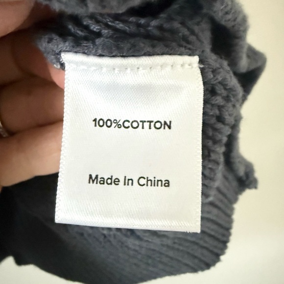 Evereve Cotton Cable Knit Tank in Navy Size S - Picture 7 of 7